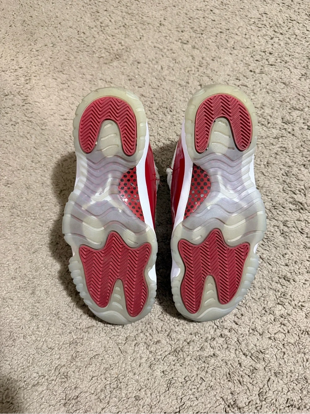 Jordan Men's High-Top Sneakers in White and Red Patent